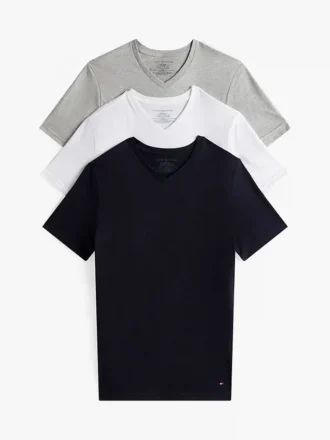 Set da 3 canotte classiche in cotone con scollo a V