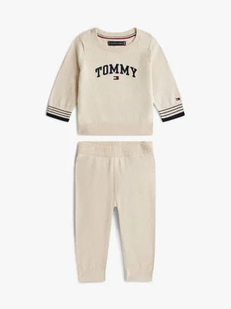 Set felpa e pantaloni jogger con logo per neonati