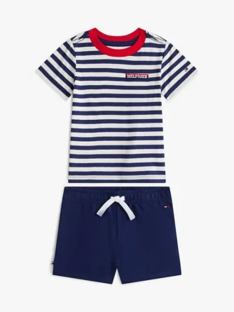 Set maglietta a righe e pantaloncini per neonati