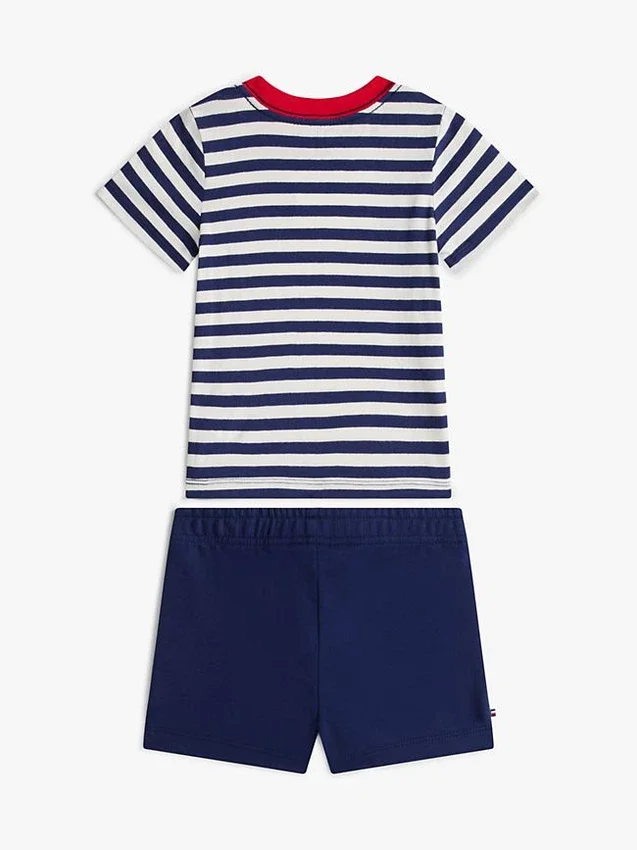 Set maglietta a righe e pantaloncini per neonati Set maglietta a righe e pantaloncini per neonati