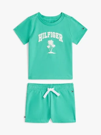 Set maglietta e pantaloncini con logo Palm per neonati
