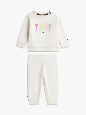 Set maglione e pantaloni con logo Tommy per neonati