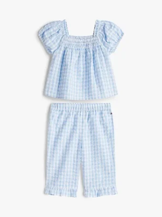 Set top e pantaloni a quadretti per neonati