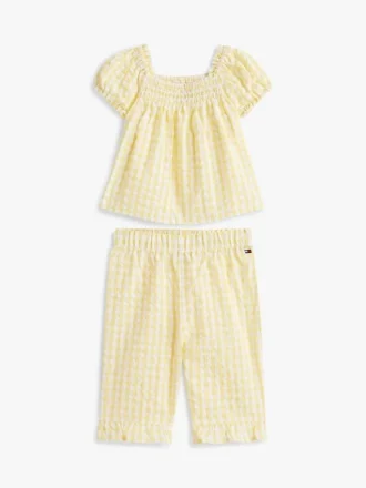 Set top e pantaloni a quadretti per neonati