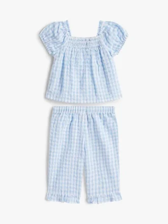 Set top e pantaloni a quadretti per neonati