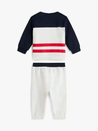 Set top e pantaloni jogger a blocchi di colore per neonati