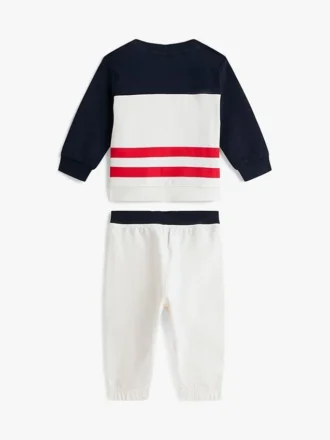 Set top e pantaloni jogger a blocchi di colore per neonati