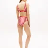 Slip bikini a vita alta a righe Slip bikini a vita alta a righe