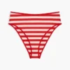 Slip bikini a vita alta a righe Slip bikini a vita alta a righe