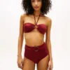 Slip bikini a vita alta con anello Slip bikini a vita alta con anello