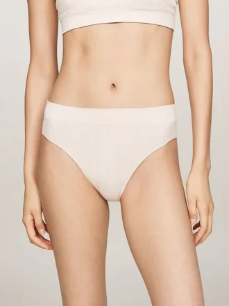 Slip bikini in maglia con logo