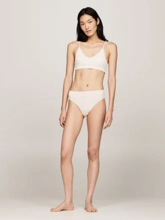 Slip bikini in maglia con logo