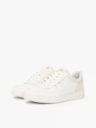 Sneaker basse in pelle e pelle scamosciata