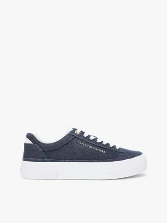 Sneaker con plateau in tela
