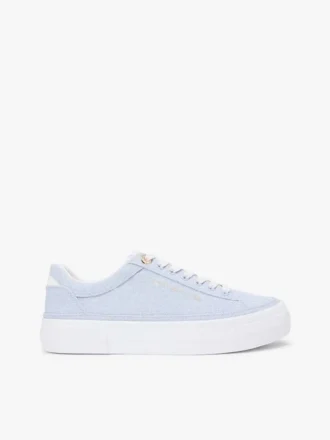 Sneaker con plateau in tela
