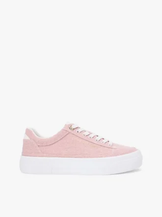 Sneaker con plateau in tela