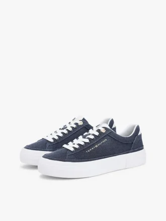 Sneaker con plateau in tela