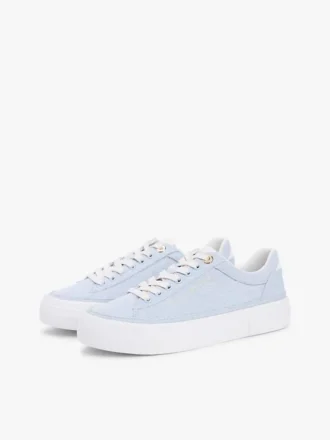 Sneaker con plateau in tela