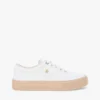 Sneaker con plateau in tela a texture mista Sneaker con plateau in tela a texture mista