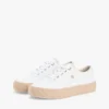 Sneaker con plateau in tela a texture mista Sneaker con plateau in tela a texture mista
