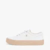 Sneaker con plateau in tela a texture mista Sneaker con plateau in tela a texture mista