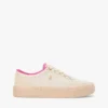 Sneaker con plateau in tela a trama mista Sneaker con plateau in tela a trama mista