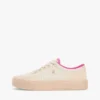 Sneaker con plateau in tela a trama mista Sneaker con plateau in tela a trama mista
