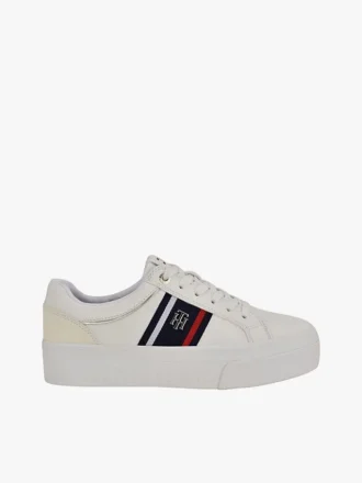 Sneaker con suola a cono e striscia a bandiera