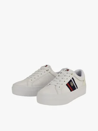 Sneaker con suola a cono e striscia a bandiera