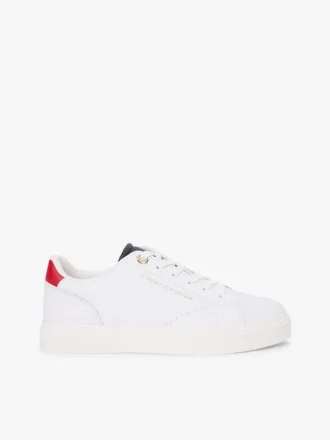 Sneaker con suola a cono in pelle