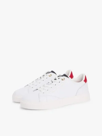 Sneaker con suola a cono in pelle