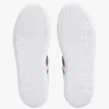 Sneaker con suola a cono in pelle a righe