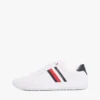 Sneaker con suola a cono in pelle a righe