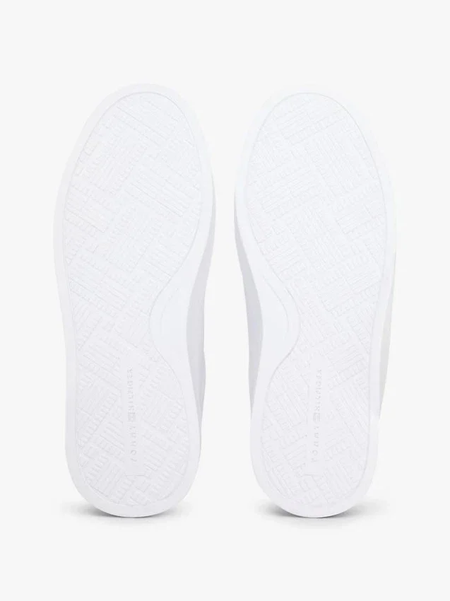 Sneaker con suola a cono in pelle e striscia in tessuto Sneaker con suola a cono in pelle e striscia in tessuto