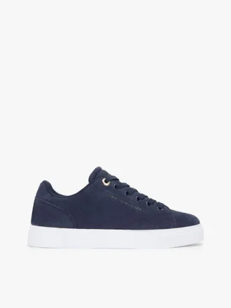 Sneaker con suola a cono in pelle scamosciata