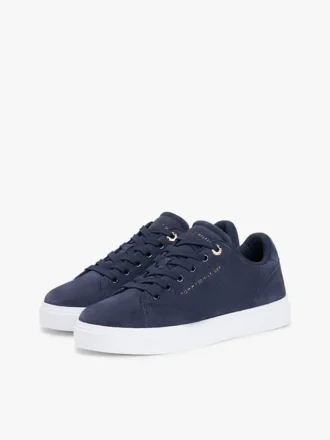 Sneaker con suola a cono in pelle scamosciata