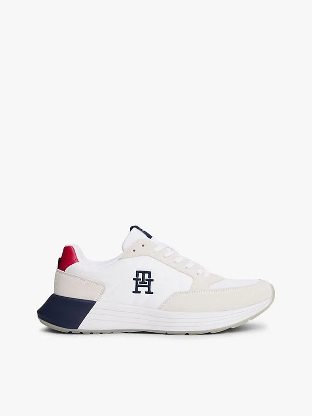 Sneaker da corsa in misto pelle scamosciata Sneaker da corsa in misto pelle scamosciata