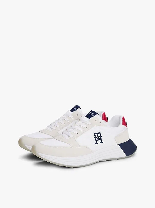 Sneaker da corsa in misto pelle scamosciata Sneaker da corsa in misto pelle scamosciata