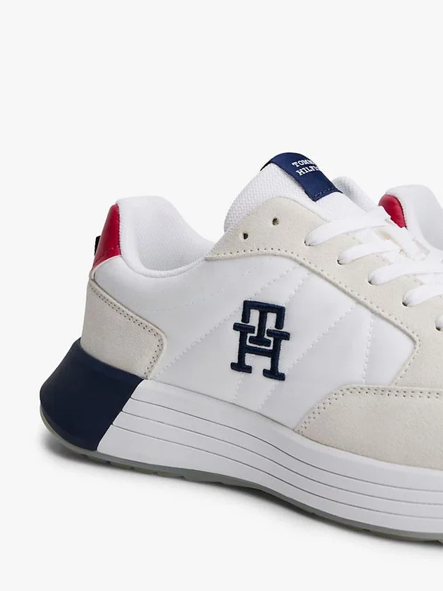 Sneaker da corsa in misto pelle scamosciata Sneaker da corsa in misto pelle scamosciata