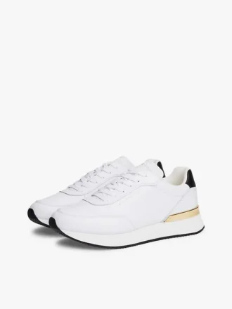 Sneaker da corsa in pelle con dettagli metallici