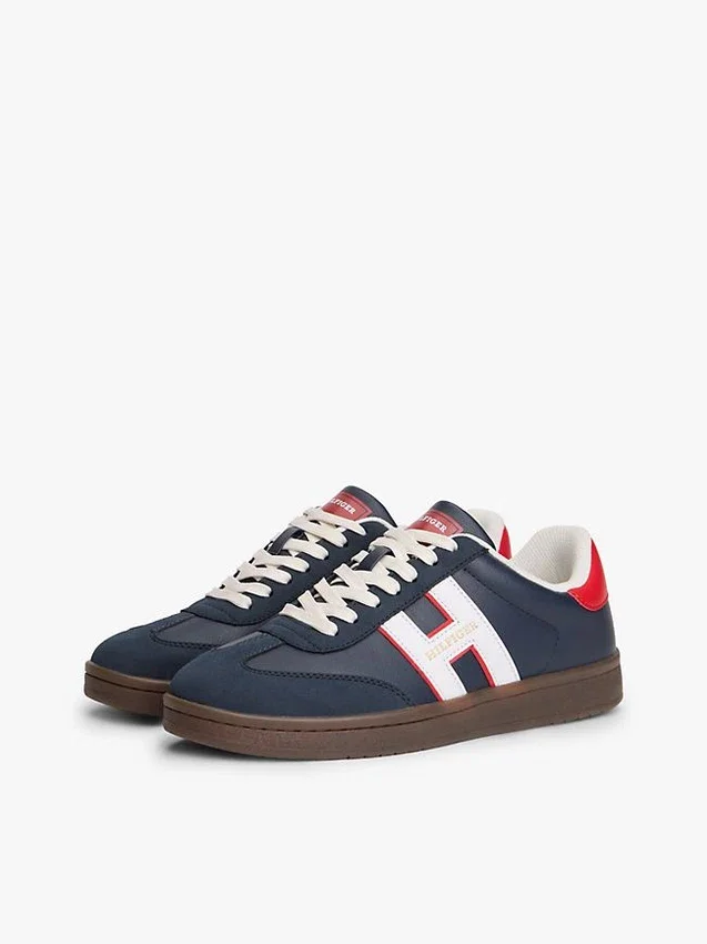 Sneaker da skater con logo Hilfiger in mix di materiali Sneaker da skater con logo Hilfiger in mix di materiali