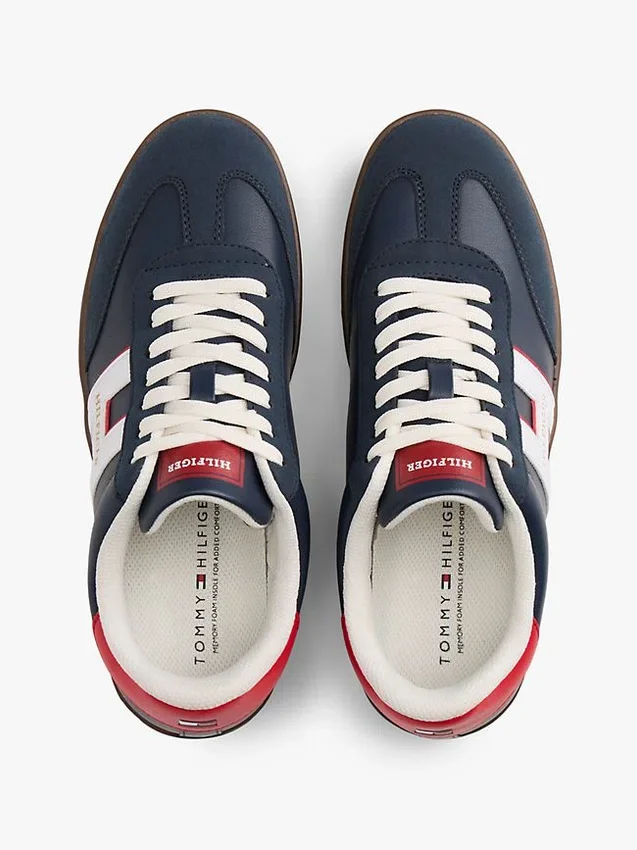 Sneaker da skater con logo Hilfiger in mix di materiali Sneaker da skater con logo Hilfiger in mix di materiali