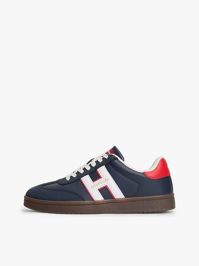 Sneaker da skater con logo Hilfiger in mix di materiali Sneaker da skater con logo Hilfiger in mix di materiali