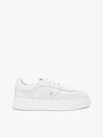 Sneaker da tennis in pelle con plateau Sneaker da tennis in pelle con plateau