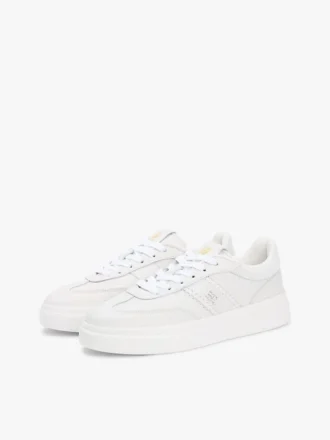 Sneaker da tennis in pelle con plateau Sneaker da tennis in pelle con plateau