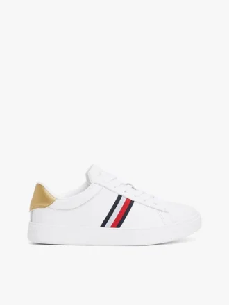 Sneaker da tennis in pelle con strisce iconiche