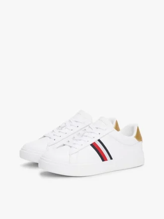 Sneaker da tennis in pelle con strisce iconiche