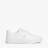 Sneaker da tennis in pelle con tacco e monogramma Sneaker da tennis in pelle con tacco e monogramma