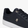 Sneaker da tennis in pelle con tacco e monogramma Sneaker da tennis in pelle con tacco e monogramma
