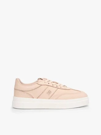 Sneaker da tennis in pelle martellata